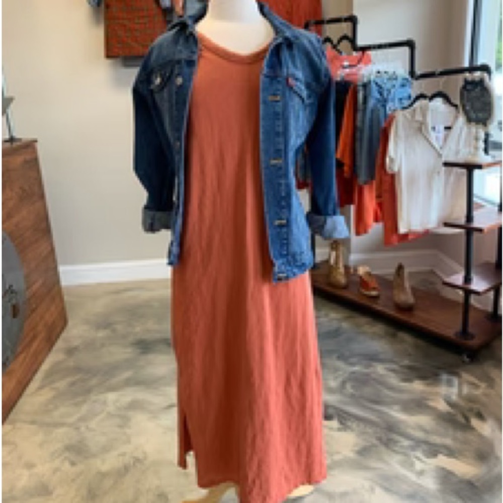 UNIVERSAL THREAD Rust 100% Cotton Sleeveless Midi Dress